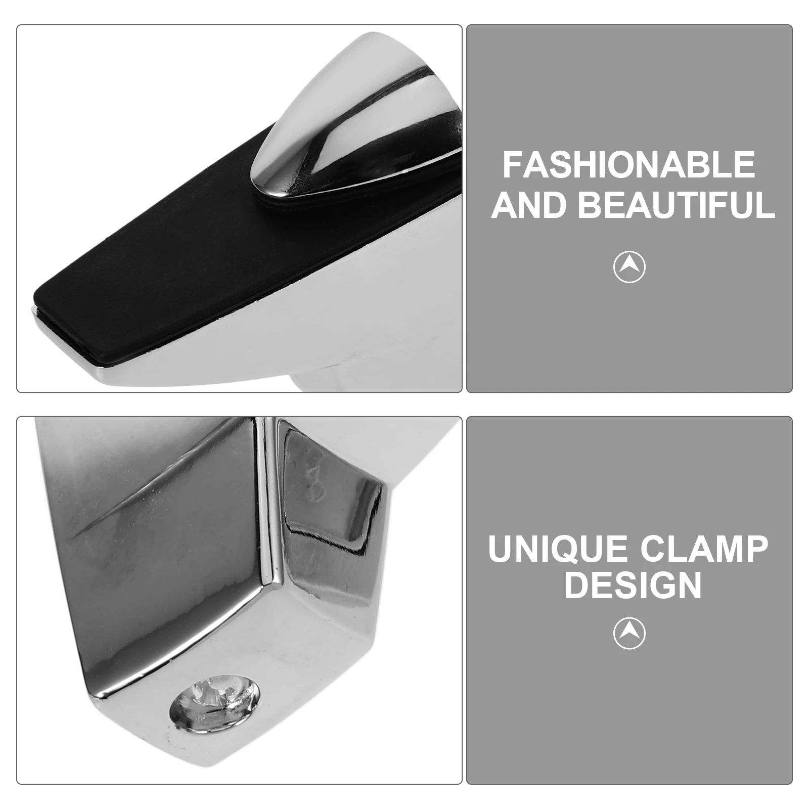 2Pcs Glass Shelf Brackets Zinc Alloy Practical Stable Design Easy Installation Shower Glass Panel Holder Support Hardware