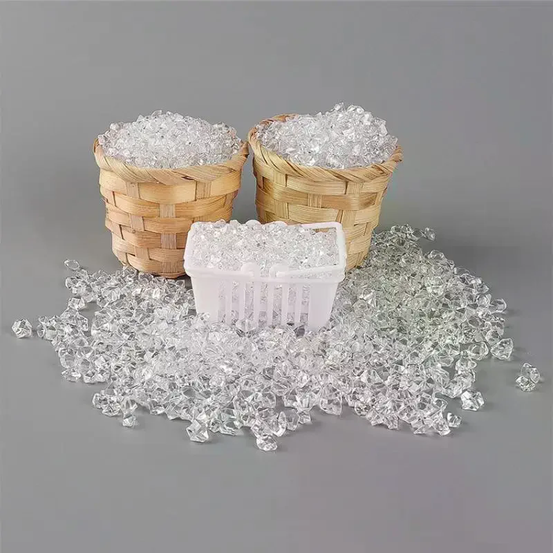 1 conjunto mini gelo transparente quebrado pedras de cristal grãos de gelo simulação adereços para casa de bonecas decoração em miniatura casa