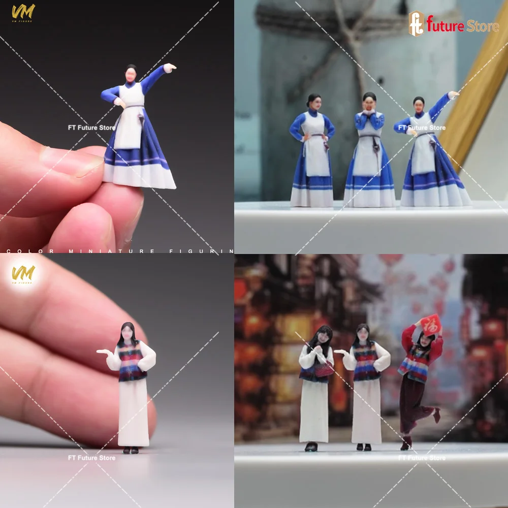 

﻿ Miniature Figure 1/64 1/24 1/18 Ethnic Style Beauty Girls Festive Dance Atmosphere Festival Stage Scene 3D Doll Model Props