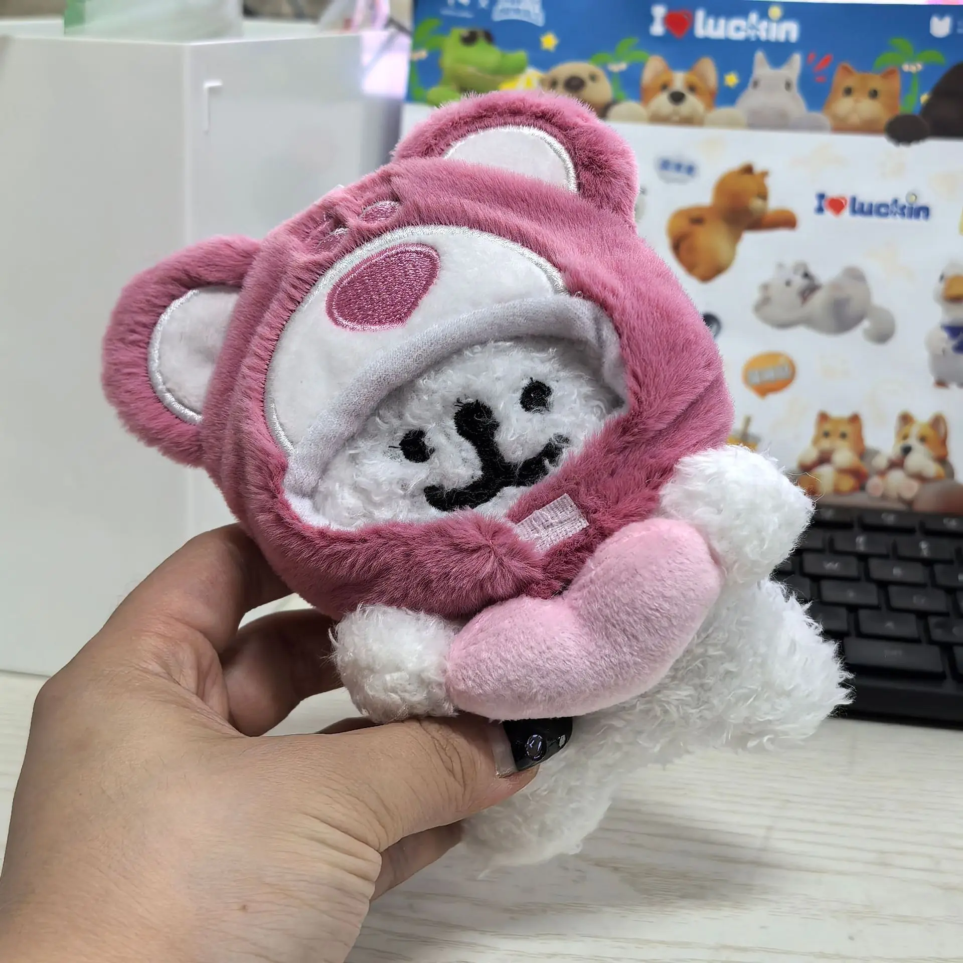 Sanrio Hangyodon Plush Keychain Line Puppy Plush Stuffed Toys for Girls Kawaii Backpack Bags Accessories Keychain Keyring Gifts