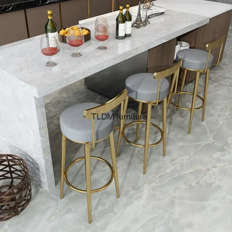 Modern Reception Bar Chair Shop Executive Upholstered Gold Wedding Counter Barstool Outdoor Sgabelli Per Cucina Garden Furniture