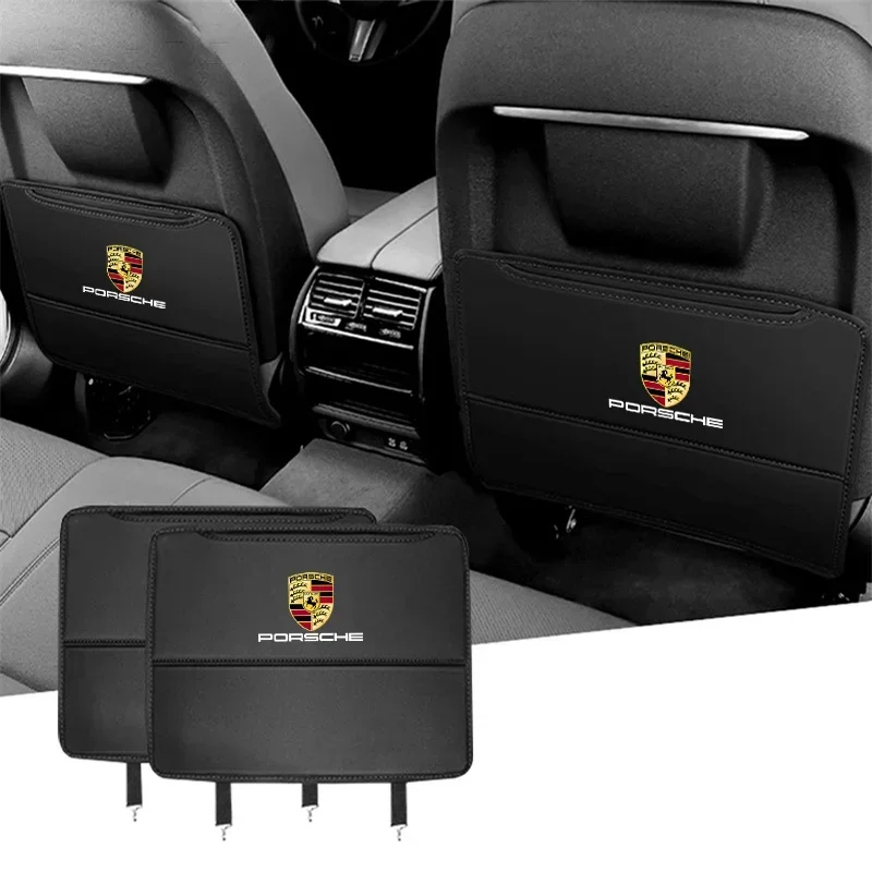 Car Seat Back Protection Mat Prevent Dirty Anti Kick Pads For Porsche Cayenne Panamera Macan 911 718 928 Taycan Cayman 918 Pajun