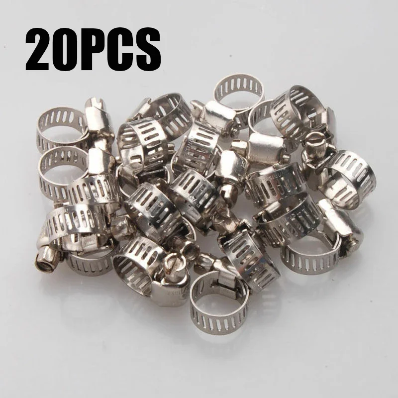 Line Clips Replacement Silver Stainless Steel Worm Accessories Clamps Drive Fuel Hoses 1/2