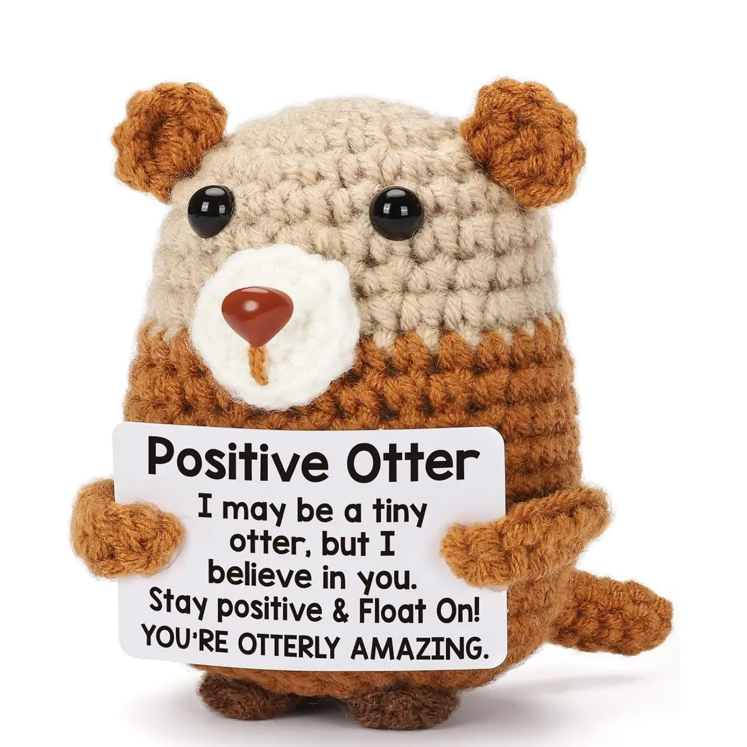 Regalos de ganchillo de nutria positiva, soporte emocional hecho a mano, patata de pepinillos para mujeres, hombres, cumpleaños, Pascua, Navidad, regalos de graduación
