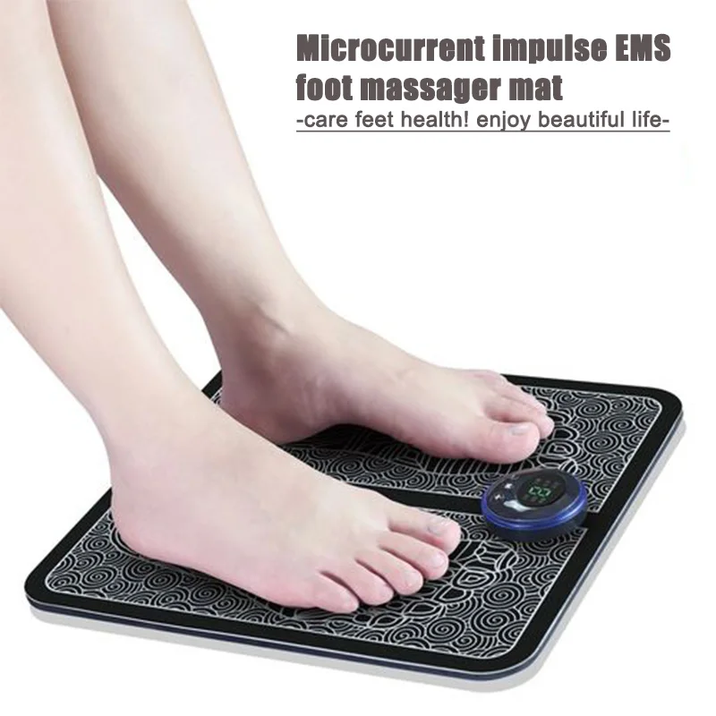 Microcurrent EMS Fisioterapia Care Feet Pad Blood Circulation Muscle Stimulator Relief Fatigue Electric Pulse Foot Massage Mat