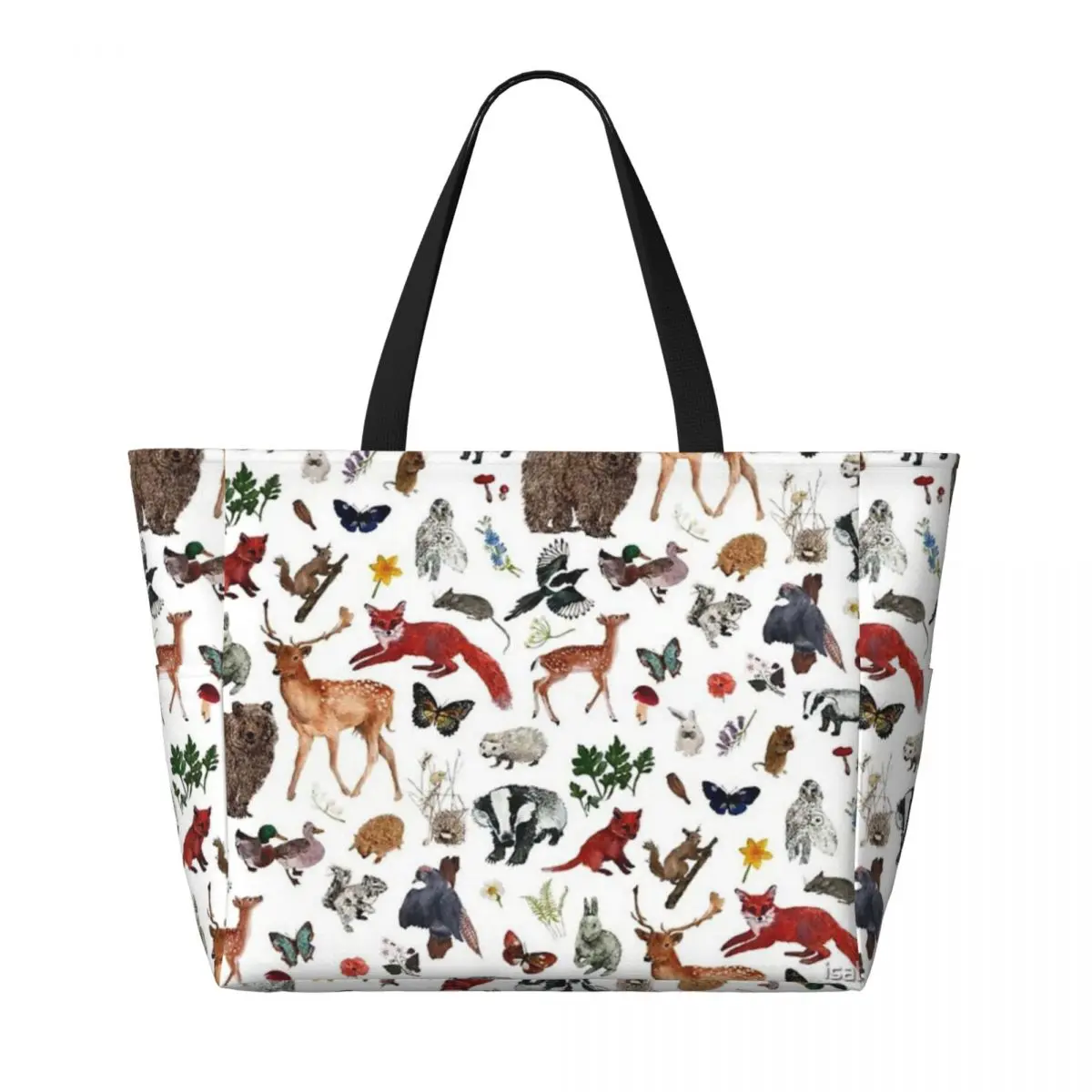 Wild Woodland Animals borsa da viaggio da spiaggia, borsa Tote personalità sport per adulti regalo di compleanno modello Multi-stile