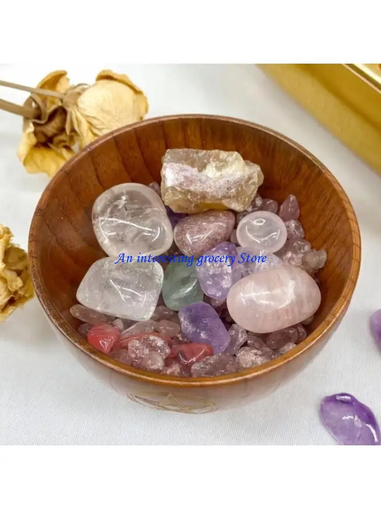 

652D Wooden Bowl Ritual Tableware For Crystal Herb Storage Witchcraft Props Supply