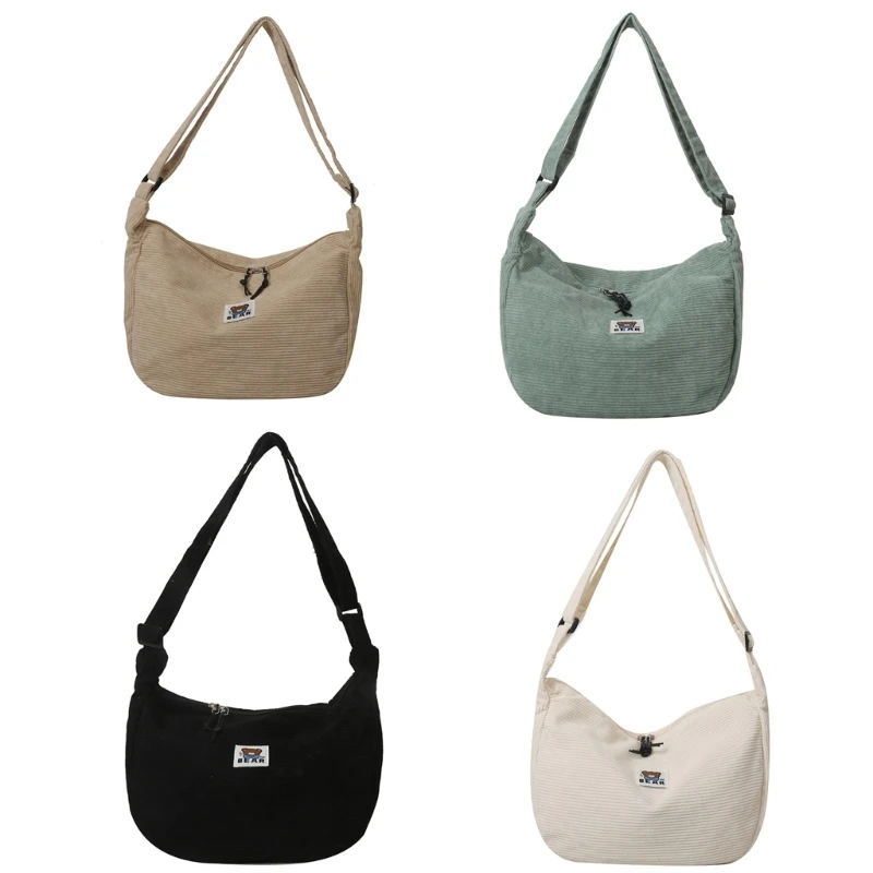 

Versatile Corduroy Shoulder Bag Stylish with Adjustable Strap Suitable for Casual IndividualsStudentsand Office Workers