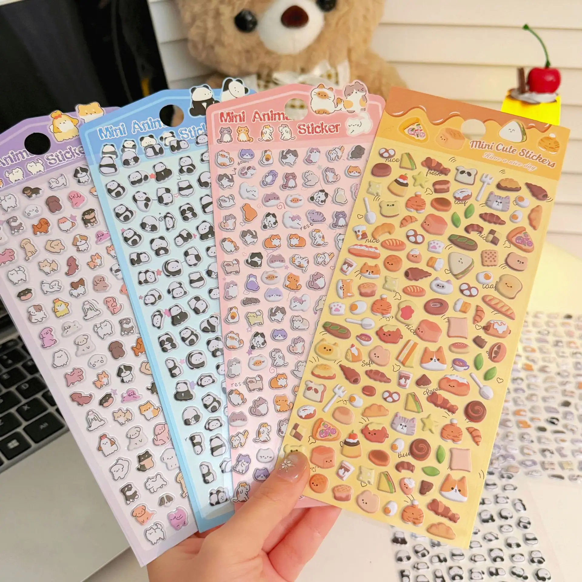 

Mini Cartoon Stickers Cute 3D Animal Cat Dog Bear Sticker For Phone Case DIY Journaling Stationery Diary Decor Home Decals Gifts