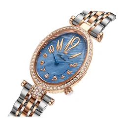 Mode Frauen Uhr Diamant Golden Stahl Wasserdicht Vintage Damen Handuhr Original Luxus Marken Leder Armbanduhren Damen