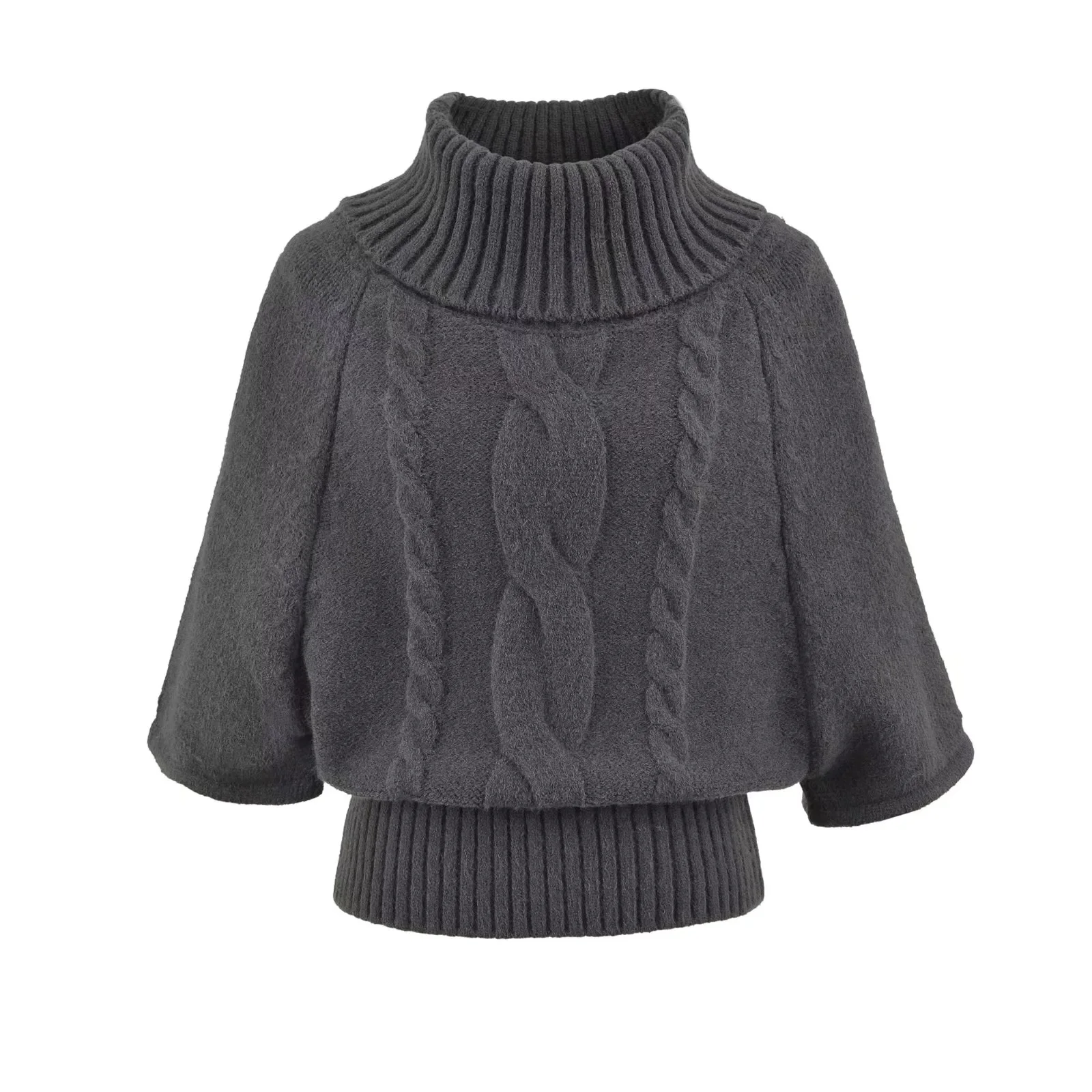 

Retro High Collar Twist Sweater Women's Loose Outerwear Lazy Sle Layered Knitwear Top Autumn Winter Commute Sle Slim Fit