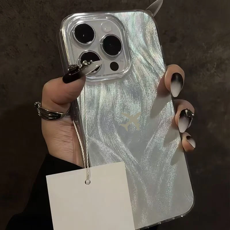 حافظة لهاتف آيفون 17 16 15 14 13 12 11 Pro Max بتصميم طائرة بسيط غطاء IMD لهاتف آيفون XS XR X 7 8 Plus 16E 17 Air Funda #2