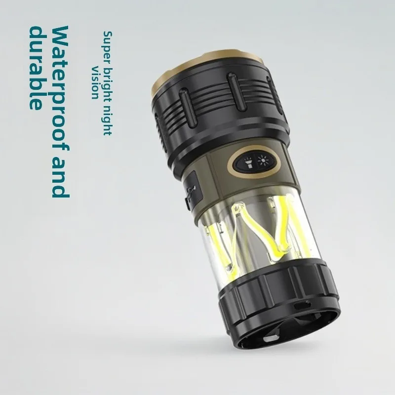 

Мощный светильник с длительным сроком службы батареи, прочный, водонепроницаемый, фонарик для кемпинга, зарядка через USB, светодиодный светильник для кемпинга на открытом воздухе, окружающий свет