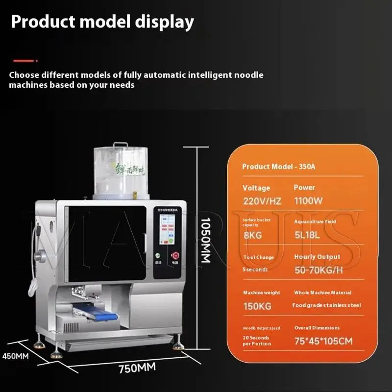 Commercial Automatic Fresh Noodle Maker Intelligent Stainless Steel Instant Noodles Machine For Restaurants And Pasta Shops