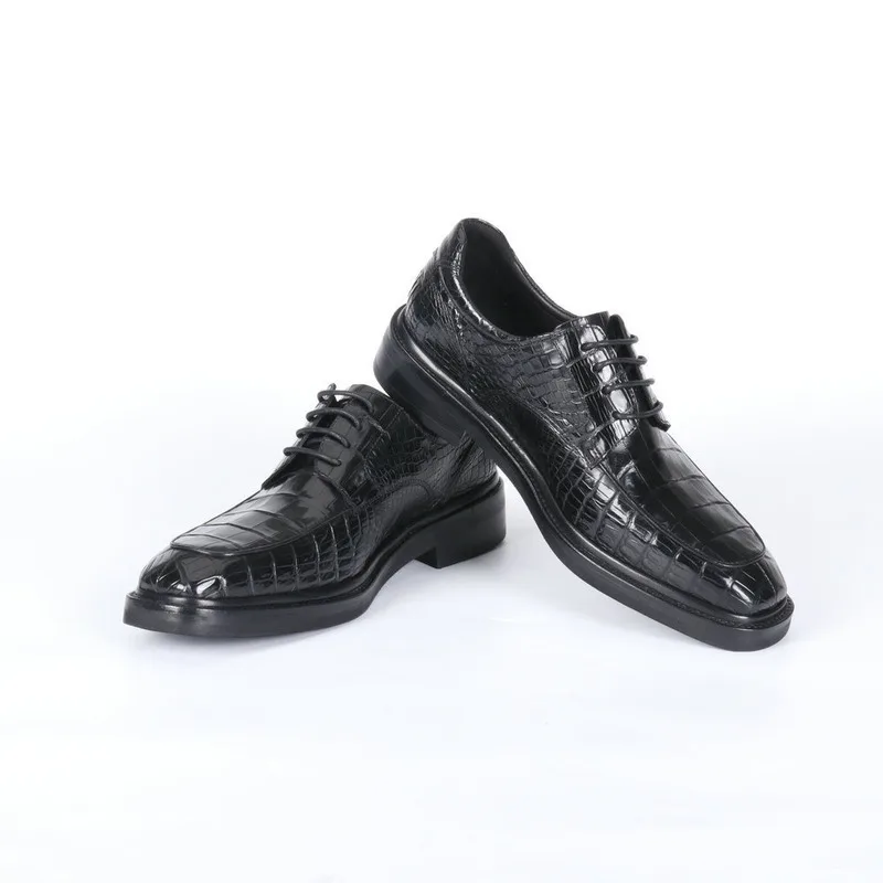 Men's Shoes Autumn Winter Crocodile Genuine Business Men's Suit Formal Banquet Casual Leather Suede Shoes Loafers Men's Sneakers