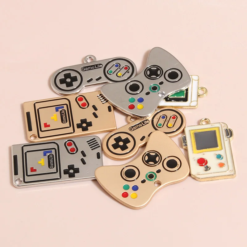 5pcs Double Color 30x17.5mm Funny Game Machine Charms Enamel Pendant Fit DIY Necklaces Jewelry Making Handcrafted Accessories