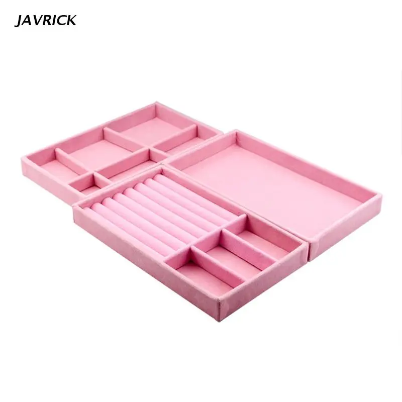 Velvet Jewelry Tray Ring Earrings Organizer Stackable Jewelry Drawer Organiser