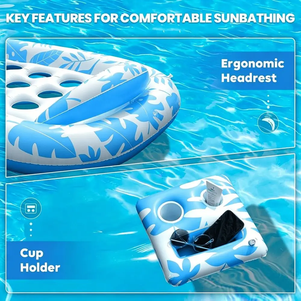 

Inflatable Tanning Pool Lounger Adult,Extra Large Pool Floats For Adults,Inflatable Lounger Float With Backrest, Floating Pool