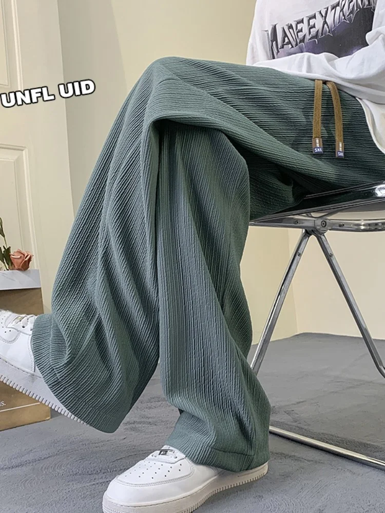 

Extra Large Size Ice Silk Drapey Pants Loose Fit Thin Summer Casual Trousers for Men And Women Straight Leg Wide Leg Long Pants