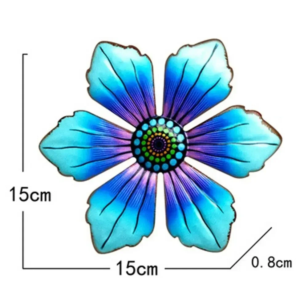 HelloYoung Metal Flower Wall Art Sculpture Outdoor Hanging Ornament for Home Garden Yard Art Patio Outdoor Decorations 2023