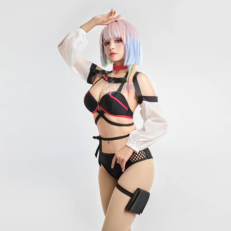 

Rose Lucy / Lucyna Kushinada Split Swimsuit Anime Cyberpunk Cosplay Costumes Women Summer Bikini Set Sexy Swimwear Sizes S-XL