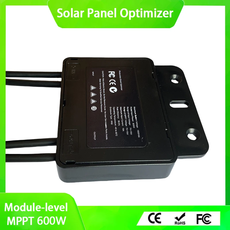 Integrated PV Power Optimizer 600W 70V Input IP68 Real-time Solar Panel Monitoring Voltage-Limiting Anti-Hotspot