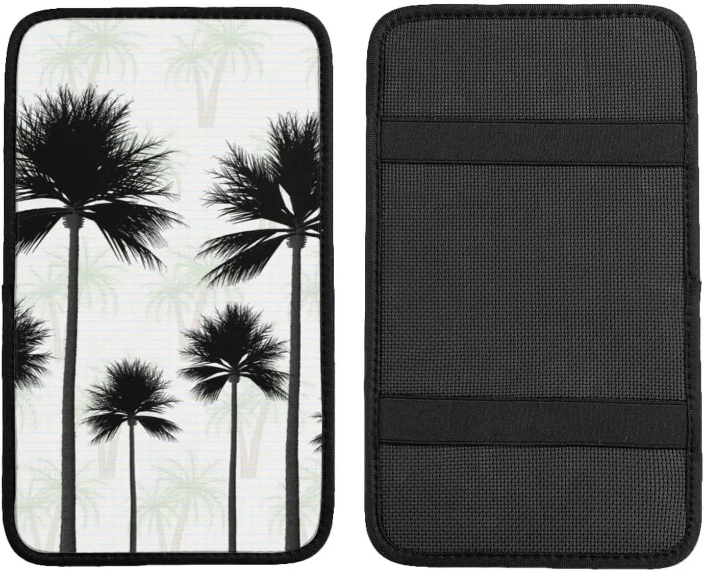 Tropical Plant Palm Tree Car Center Console Armrest Cover Pad, Seat Armrest Box Protector Universal Car Trim, Suitable f