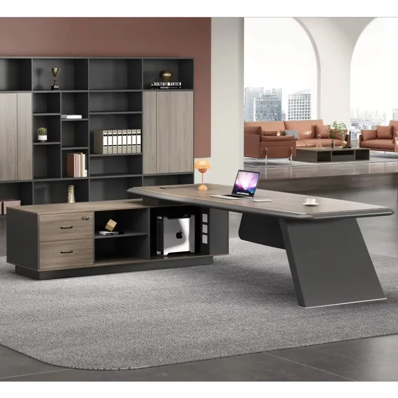 Low Price Luxury Wood Panel Executive Office Table and Chair Set Boss Office for Office Work Desk