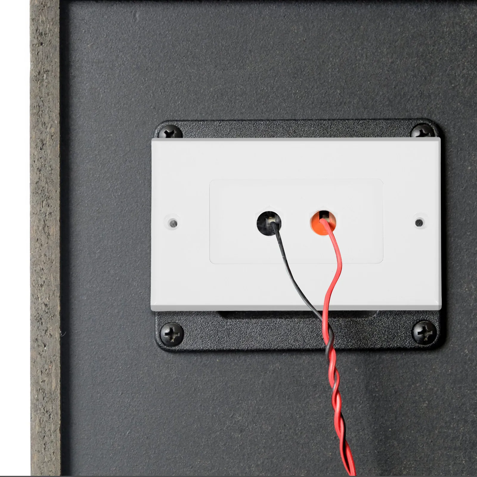 Banana binding post wall plate for audio technicians to organize speaker wiring with dual ports ABS material