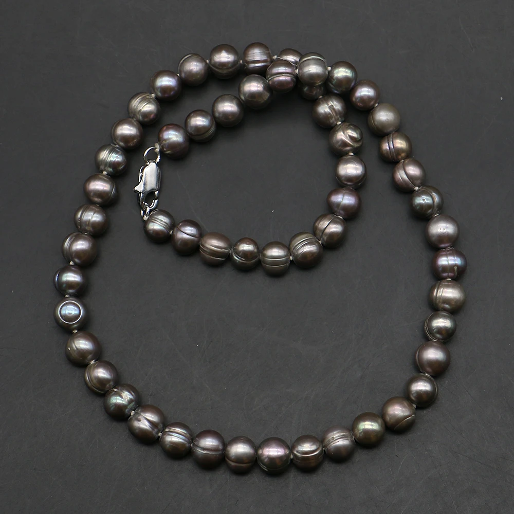 

Ожерелье из натурального пресноводного жемчуга в стиле барокко, разноцветное жемчужное ожерелье 40 см, французская ниша, круглые бусины с резьбой, ювелирные изделия, костюм на Хэллоуин, подарок