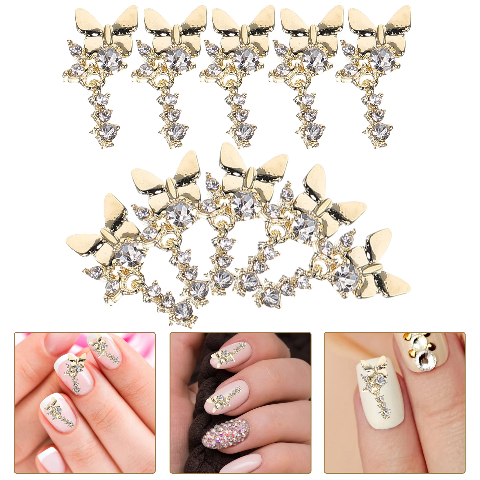 10 قطع فراشة مسمار سحر حجر الراين خفيفة الوزن DIY مسمار الفن الزخرفية مانيكير اكسسوارات للنساء الأظافر الأنيقة