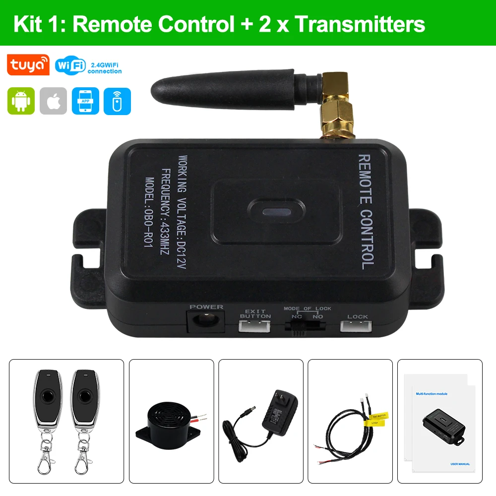 Kit de système de contrôle d'accès de porte WiFi Tuya APP, déverrouillage à distance sans fil, ouvre
