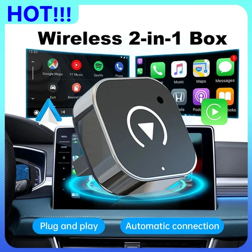 Nuevo adaptador inalámbrico CarPlay Android Auto Dongle USB Mini caja inteligente Plug And Play Universal para VW Toyota Nissan Honda Ford Benz
