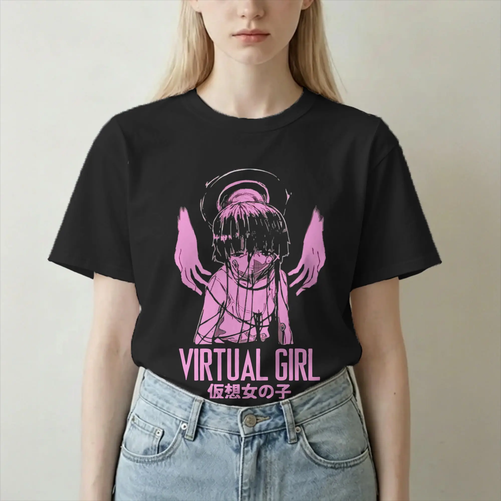 Camiseta clássica da série Awesome Serial Experiments Lain, camiseta masculina e feminina, gola redonda, algodão, camisetas plus size