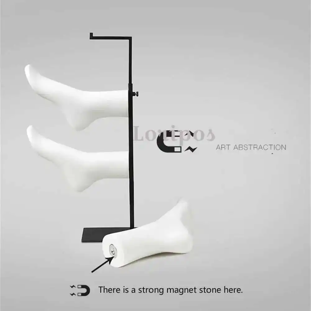 Simulation Magnetic Foot White Men Women Feet Fake Model Socks Model Props Window Display Foot Shoes Sock Filler Exhibition Rack