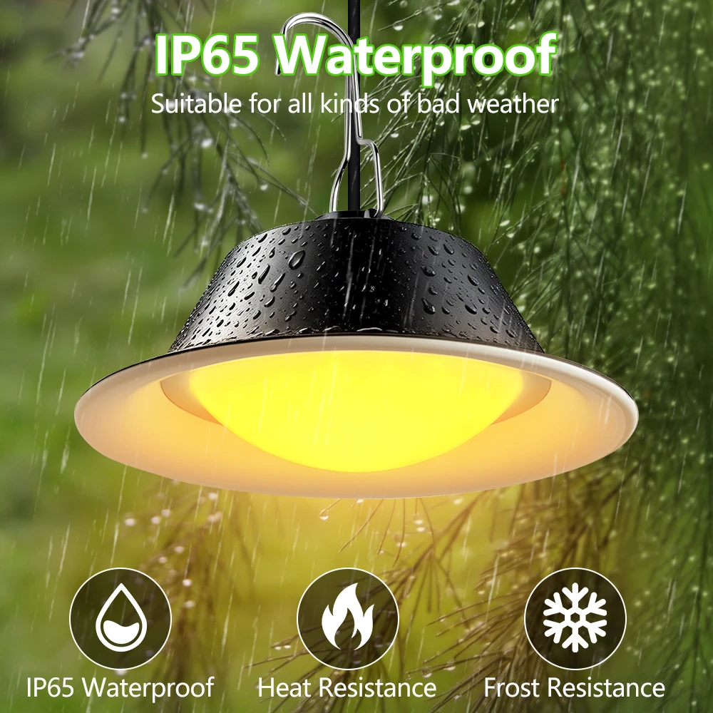 

C5 Solar Powered LED Pendant Lights 3 Lighting Modes IP65 Waterproof Portable Hanging Lamp for Shed Gazebo Garden Camping Porch