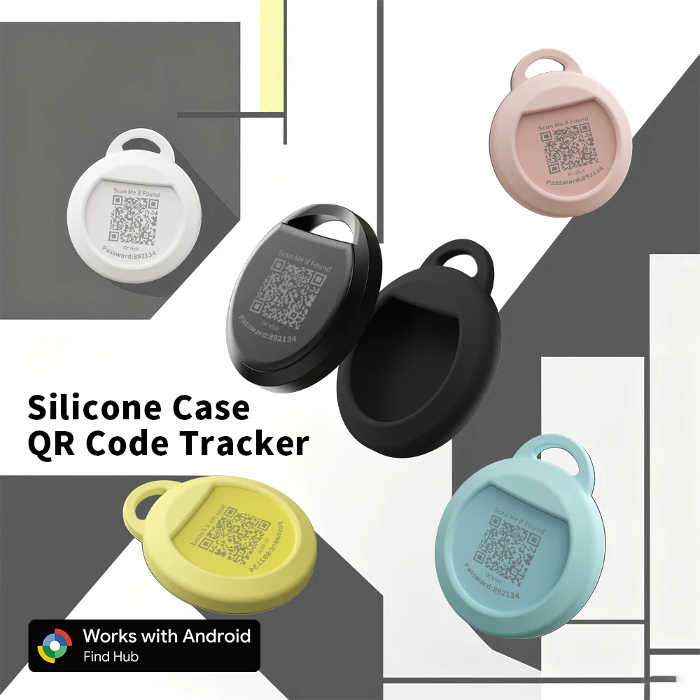 QR Code Anti-Lost Tracker for Google Find Hub Locating Finder with Silicone Case Daily Waterproof Anti-dirty for Luggage Finder