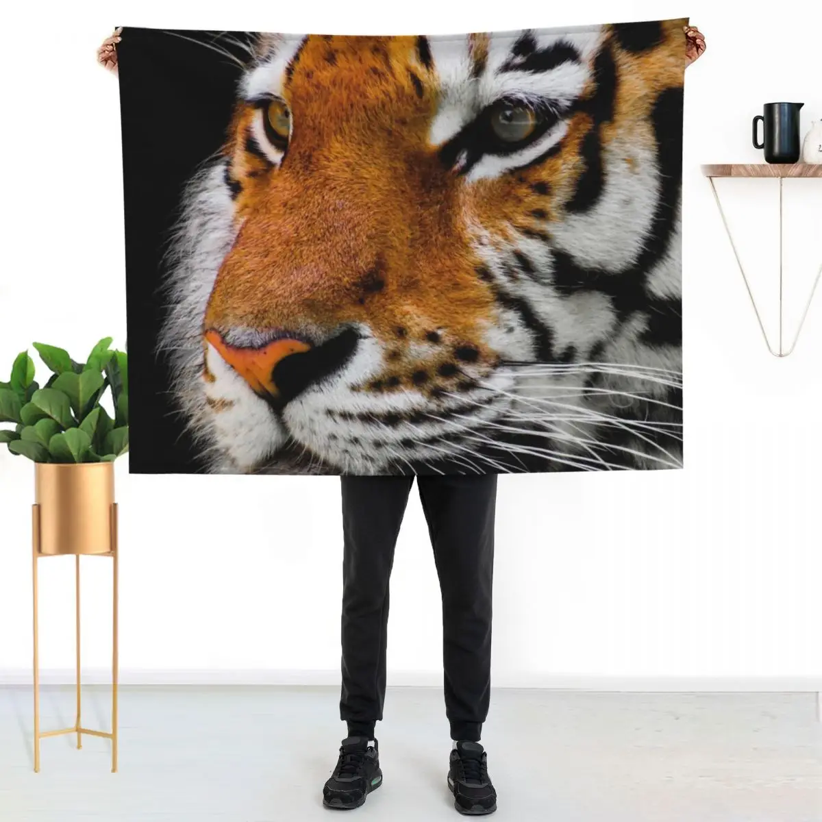 

Bengal tiger Throw Blanket Stain Resistant Cozy Warm Blanket