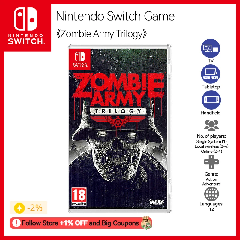 Zombie Army Trilogy Nintendo Switch Game Deals Physical for Nintendo Switch OLED Nintendo Switch Lite Nintendo Switch Game Cards