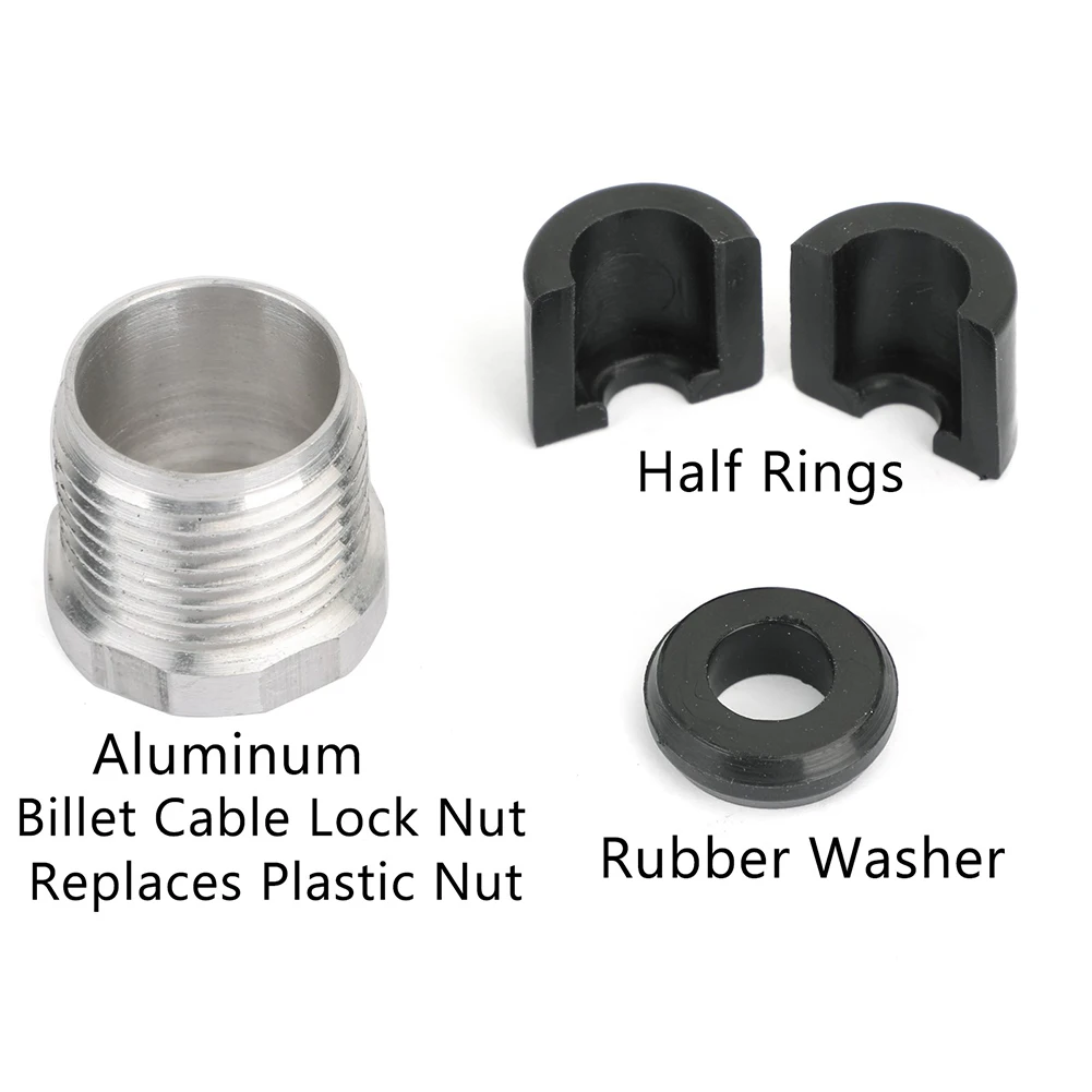 For SeaDoo 277001729 277000055 Aluminum Cable Lock Nut Kit Steering Reverse Half Ring Retainer Rubber Grommet Parts