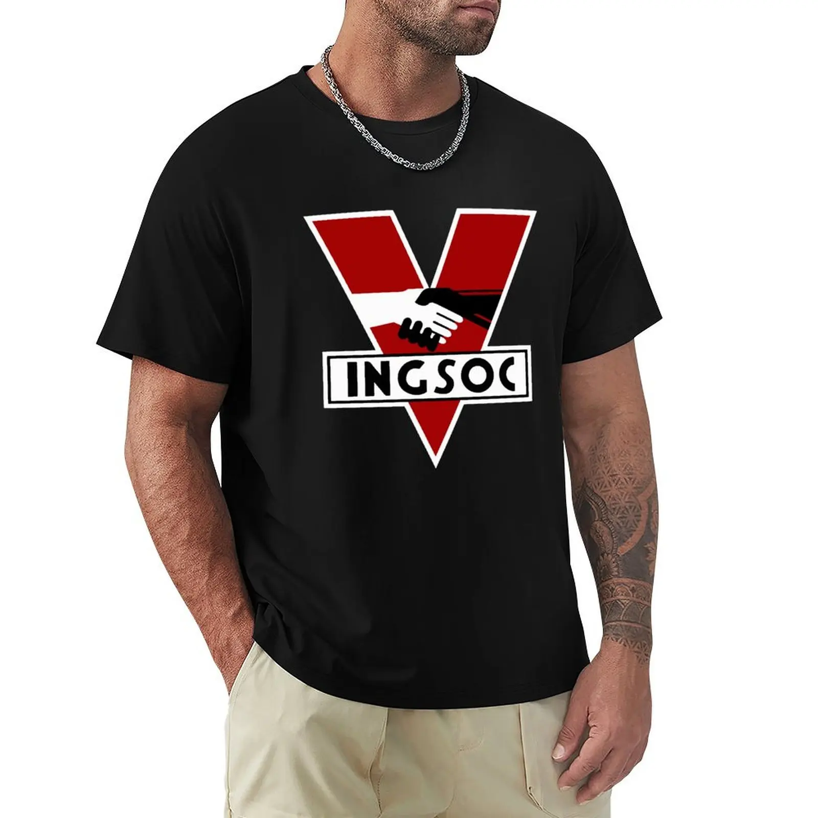 

1984 Ingsoc Logo T-Shirt Basic Casual Short Sleeve Cotton Shirt