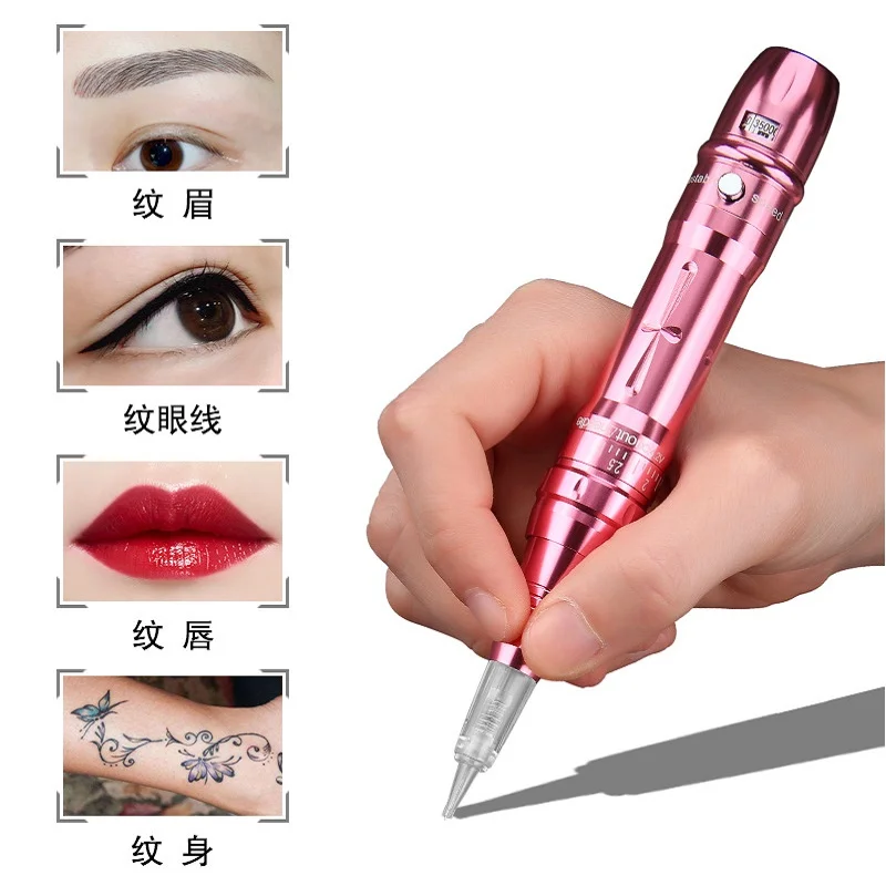 

High Quality Wireless Eyebrows Tattoo Machine Permanent Makeup Tattoo Pen Rechargeable Tattoo Gun with 2 Battery