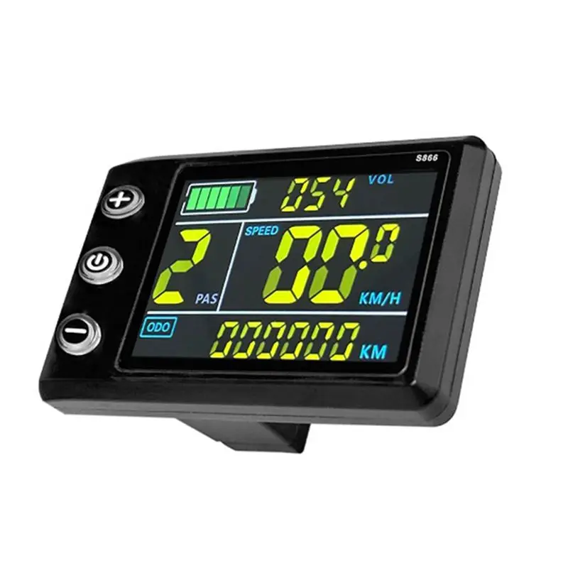 

ABVH-Electric Bicycle Color LCD Display Instrument LCD-S866 24V 36V 48V Electric Bicycle Modified SM Connector