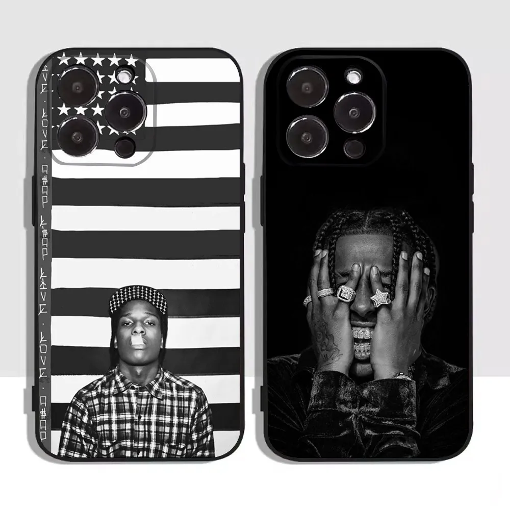 A-A$AP R-Rocky Rapper Phone Case for Apple iPhone, 13, 14,13,12,11,XS,XR,X,8,7,Pro,Max,Plus, Mini Silicone Cover, Black