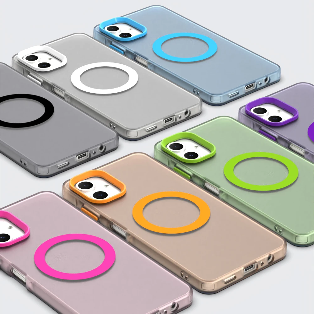 Magnetic Case for Samsung Galaxy S25 S24 S23 Ultra Plus FE A16 A06 Cover Candy Color Soft Anti-knock Shell for Magsafe Fundas