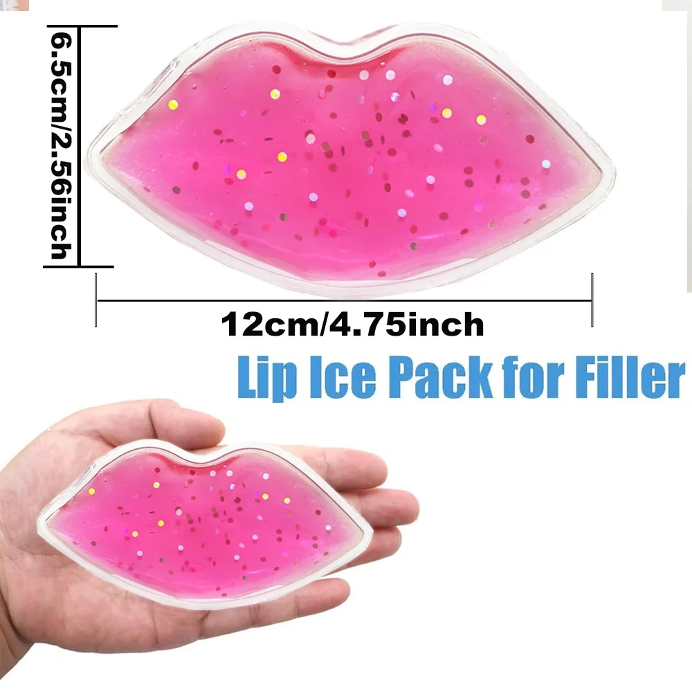 6 Packs Lip Gel Ice Packs Flexible Reusable Cooling Pad Cold Compress for Cosmetic Injuries Pain Relief Cold Use for Lip Surgery - Image 6
