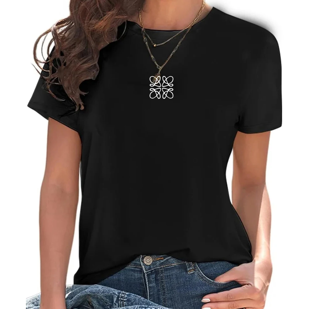 Camiseta de algodón de verano para mujer, camiseta con estampado de flores y alfabeto, camiseta de marca de alta calidad, Top de manga corta