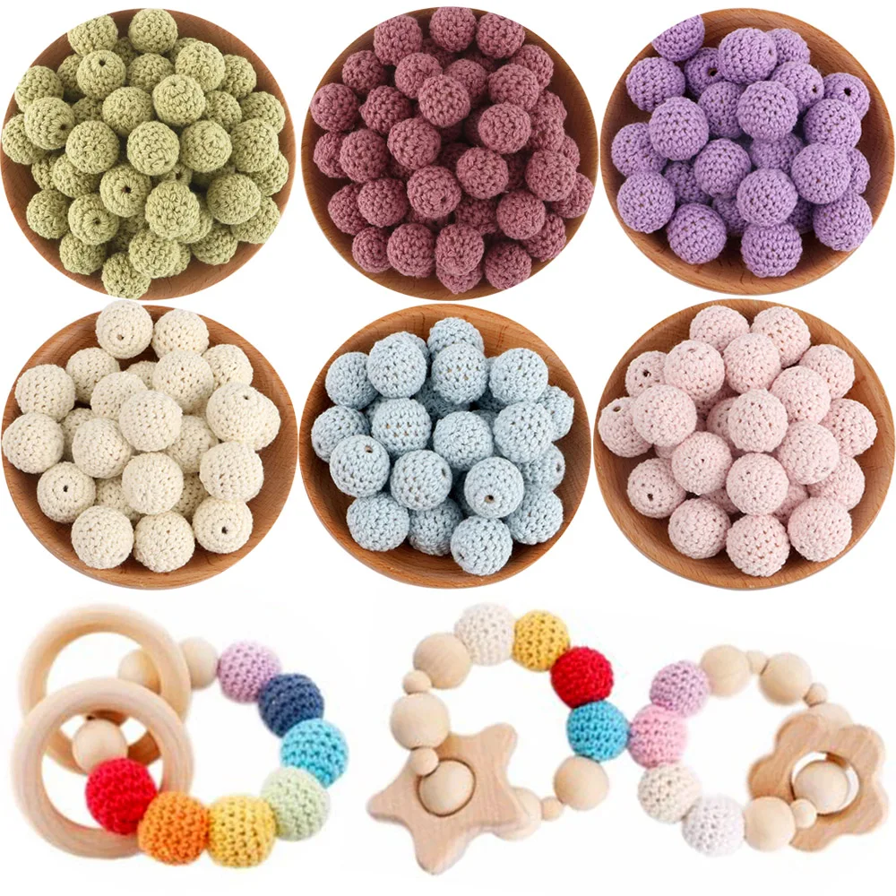 15pcs/Lot 16/20mm Round Knitted Yarn Ball Beads For Jewelry DIY Bracelet Necklace Earrings  Backpack Charm Handmade Accessories