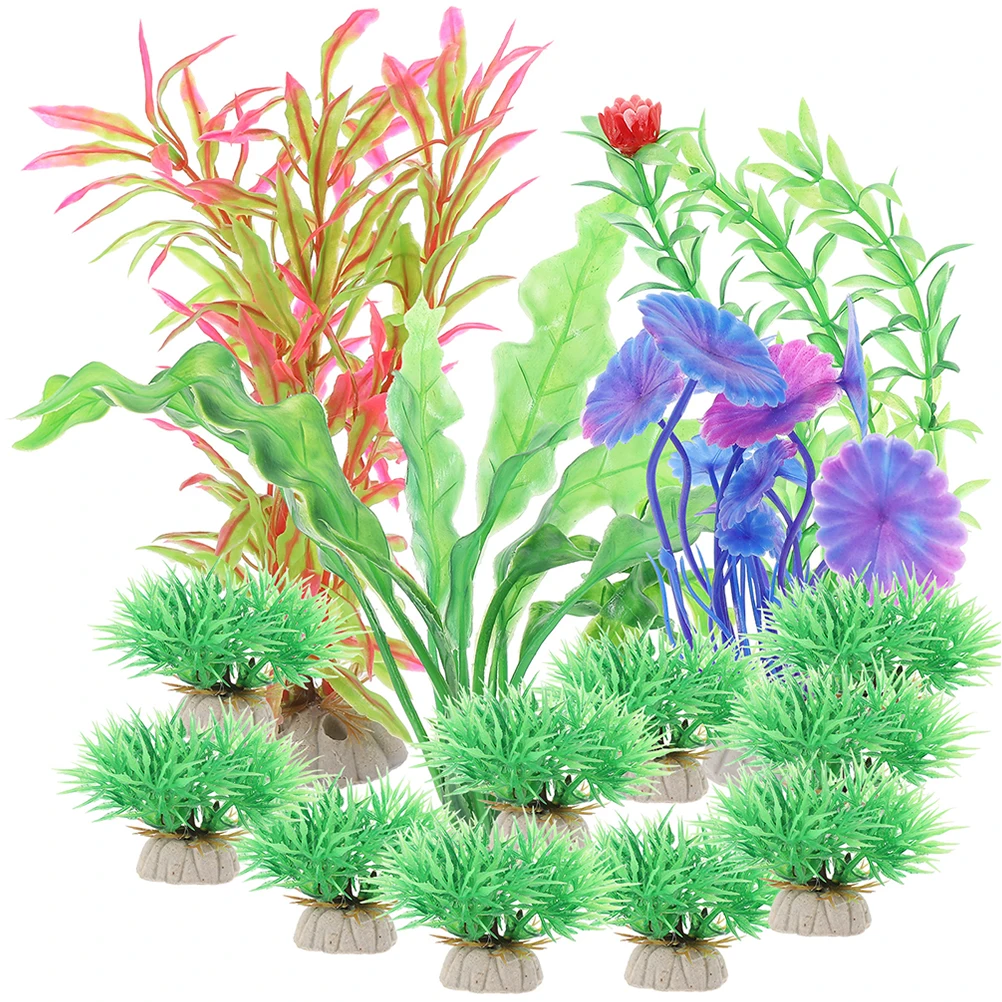 

28pcs Aquarium Plants Fish Tank Decorations Lifelike Fake Water Grass Realistic Simulation Plant Ornament Aquarium Landscape