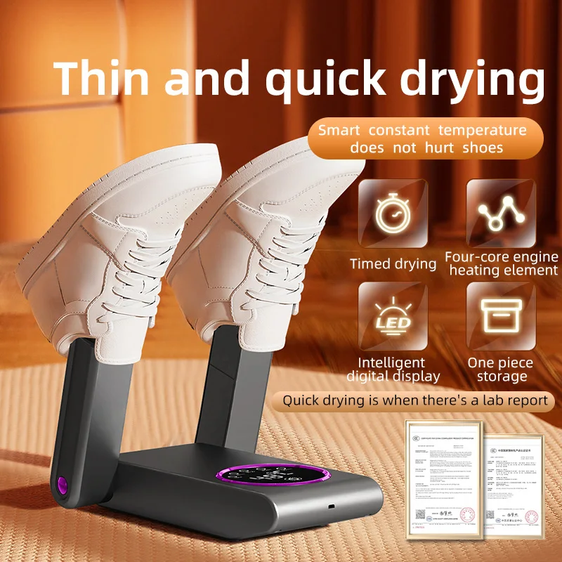 New Style Shoe Dryer Portable Electric and Boot Dryer 180° Folding Design Smart Display for Shoes Gloves Hats Socks Ski Boots